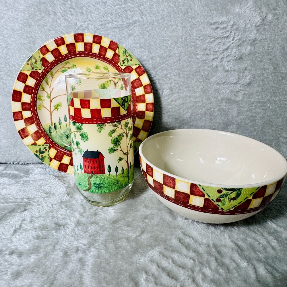 Vintage Thomson Pottery Country‎ Home Farmhouse Cereal Bowl Salad Plate Glass